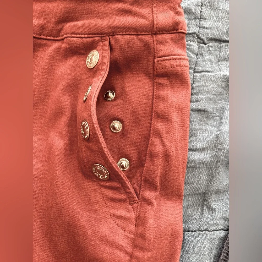 Chico’s Pull-On Wide Leg Ankle Jeans NWT Size 4 US Color Rust - Picture 7 of 11